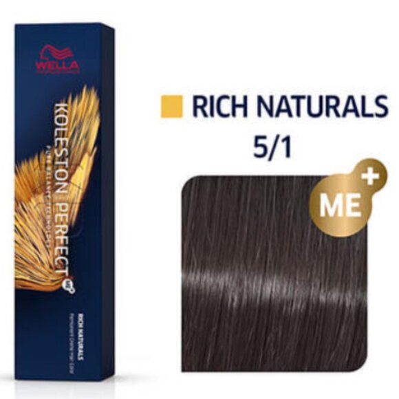 Light Brown/Ash 5/1 - Wella Koleston Perfect Permanent Creme Gel Hair Color - Picture 1 of 1